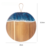 planche à découper en bois pour chefs avec motif vague